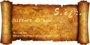 Siffert Ákos névjegykártya